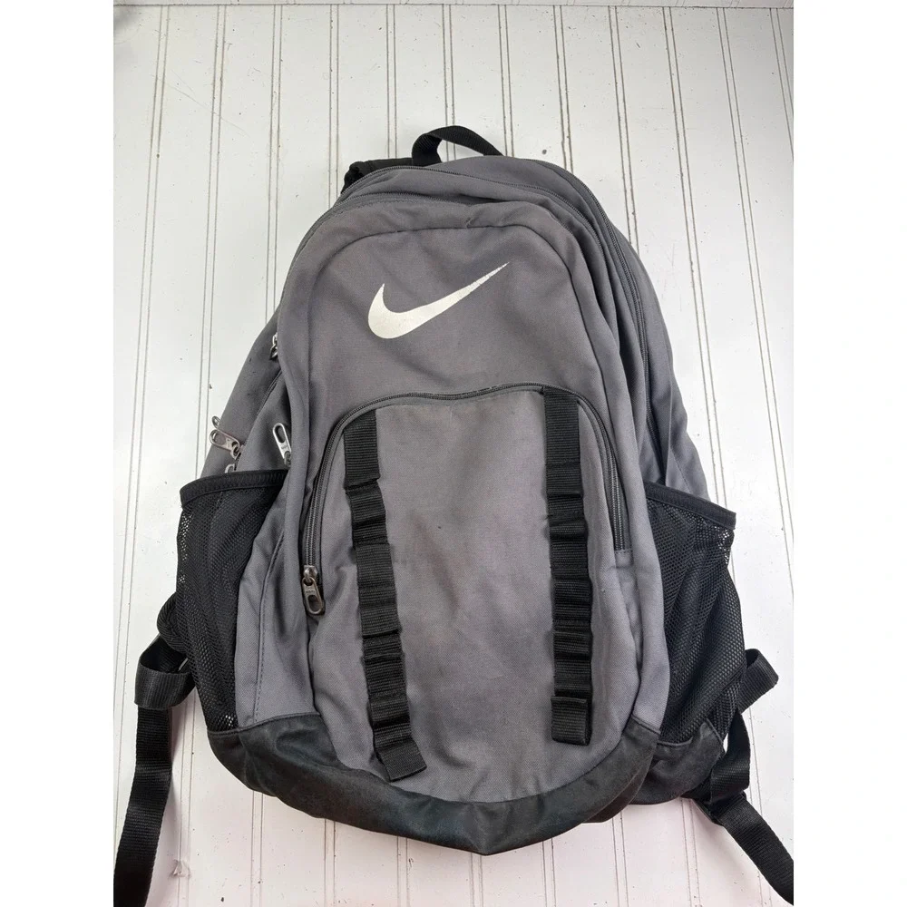 Nike Brasila Training Gray Black Swoosh Sport School Backpack Bag Unisex